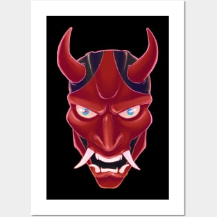 Oni mask Posters and Art